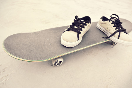 skateboard on skateparkの写真素材