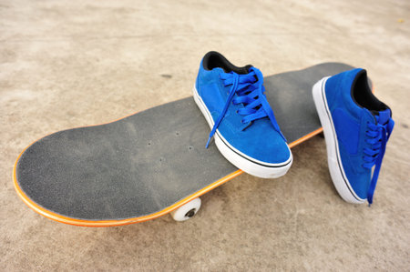 skateboard on skateparkの写真素材