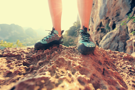 rock climber legs outdoorの写真素材