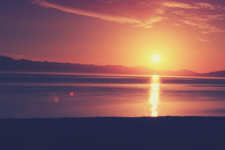 nature landscape of sunrise on seaの写真素材