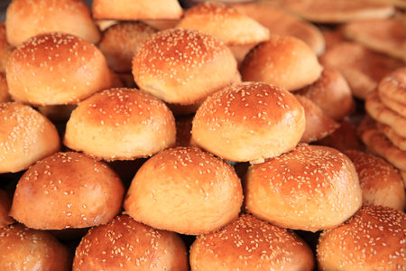 traditional food naan in xinjiang, chinaの写真素材