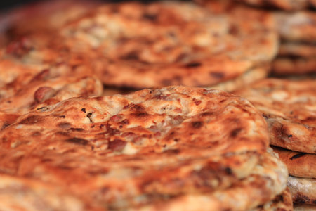 traditional food roasted beef pizza (meat nang) in xinjiang,china