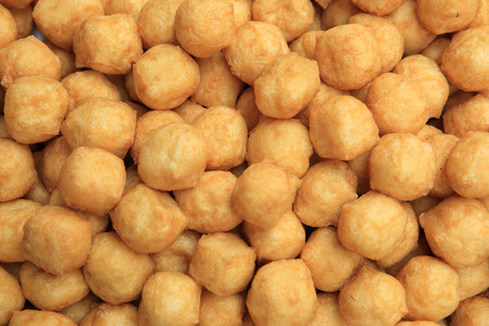 chinese tofu selling at marketの写真素材