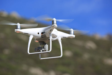 flying drone in the sky