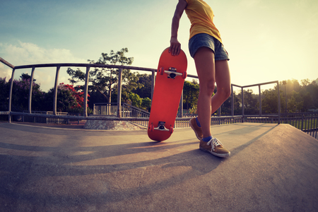 skateboarder skateboarding on skatepark rampの写真素材