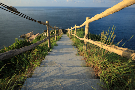 mountain landscape by seasideの写真素材