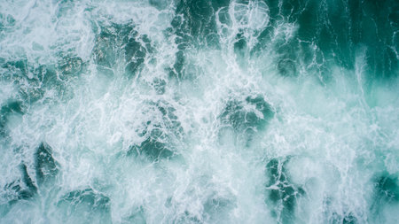 Aerial view of sea wave surface