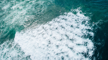 Aerial drone view of beautiful sea wave surface