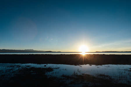 Beautful sunset landscape in tibet,Chinaの写真素材
