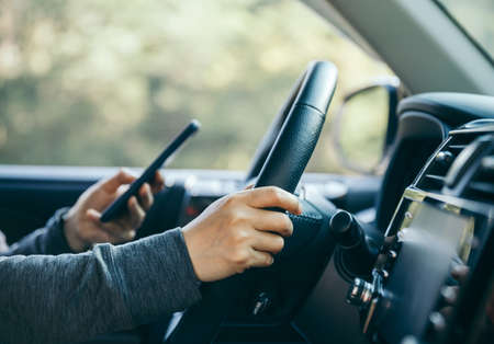 Driving car in the natureの写真素材