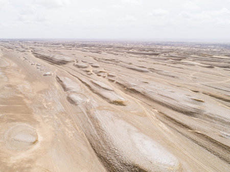 Yardang landform landscape in west of chinaの写真素材