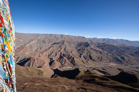 Landscape in zizhu temple in Tibet,Chinaの写真素材