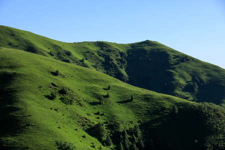 High altitude grassland mountain landscapeの写真素材
