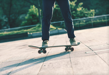 Skateboarder skateboarding outdoors in city