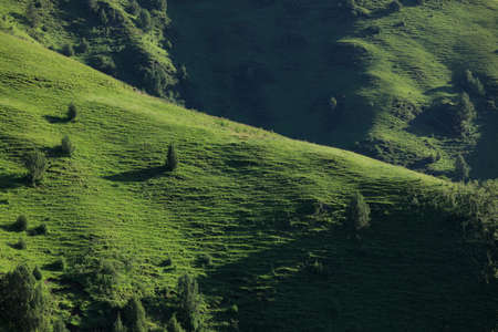 High altitude grassland mountain landscapeの写真素材