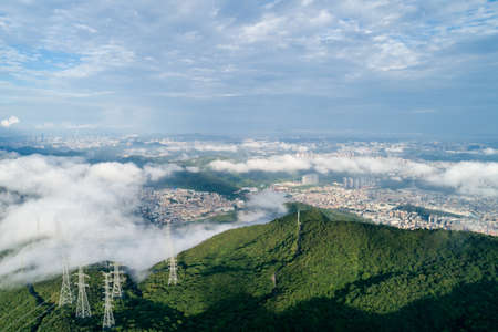 Aerial view of  mountain landscape in Shenzhen city,Chinaの写真素材