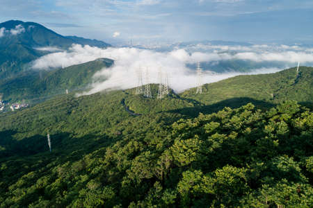Aerial view of  mountain landscape in Shenzhen city,Chinaの写真素材