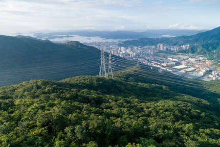 Aerial view of  mountain landscape in Shenzhen city,Chinaの写真素材