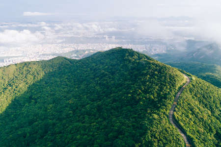 Aerial view of  mountain landscape in Shenzhen city,Chinaの写真素材