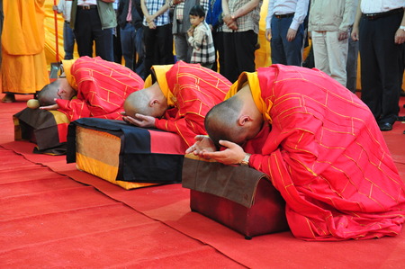 Asian monks in the ceremonyのeditorial素材