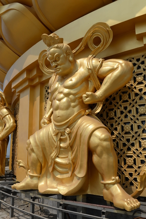 golden buddha sculptureの写真素材