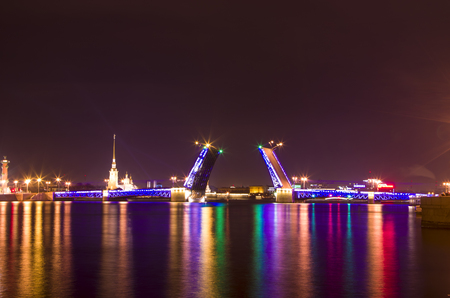 Night city view Saint Petersburgの写真素材