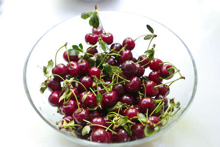 cherry on a white backgroundの写真素材