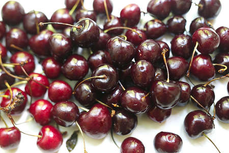cherry on a white backgroundの写真素材