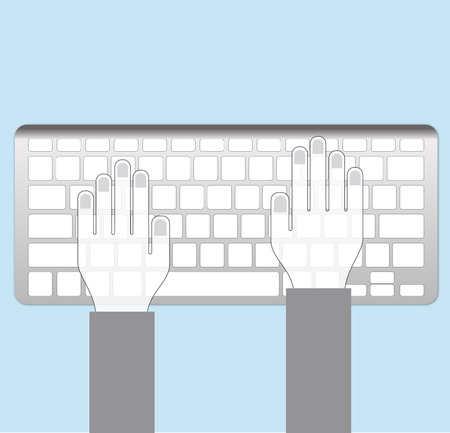 Hand keyboard typingのイラスト素材