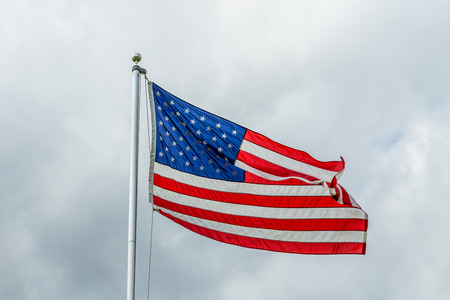 American Flag Waving in the Windの写真素材