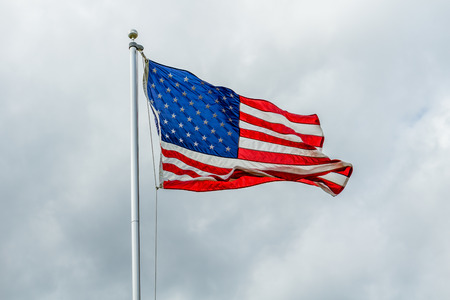 American Flag Waving in the Windの写真素材