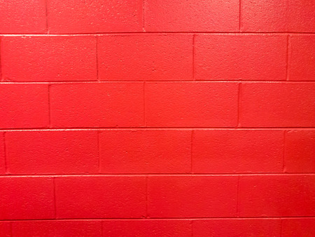Red Cinder Block Wall Backgroundの写真素材