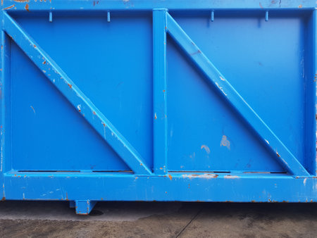 close up of blue container for transportation and storage of goods, backgroundの写真素材