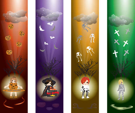 Halloween bookmarksのイラスト素材