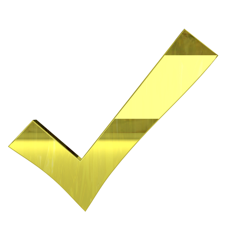 glossy golden answers icon - 3D render isolated on white backgroundの写真素材