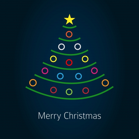 Simple vector christmas tree with baubles のイラスト素材