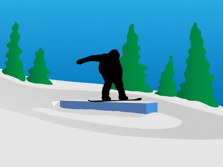 Winter sport - background with snowboarderのイラスト素材