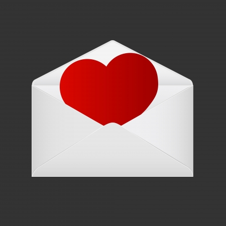 Valentine Day Greetings  Heart in the open envelope のイラスト素材