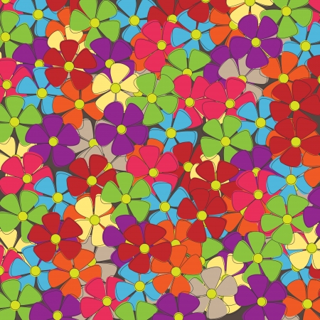 Spring retro flowers on Background, Vector のイラスト素材