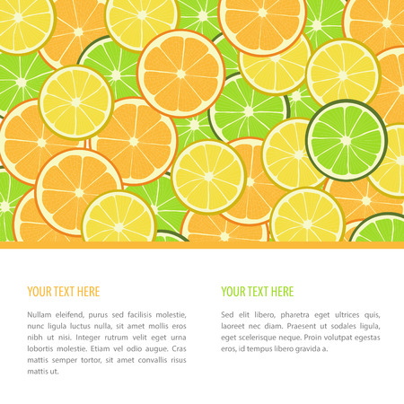 Vector fruit banner with oranges, limes and lemonsのイラスト素材