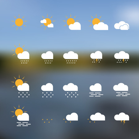 Weather icon set on background - vectorのイラスト素材