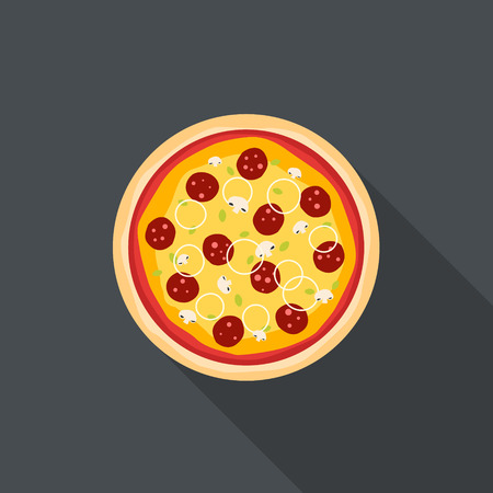 Italian pizza flat style backgroundのイラスト素材