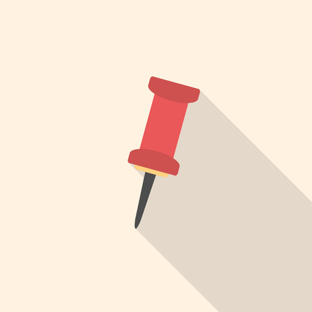 Red pin on background. Flat design.のイラスト素材
