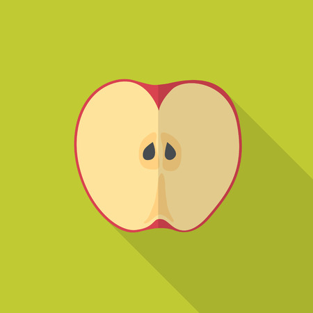 Apple flat icon with long shadowのイラスト素材