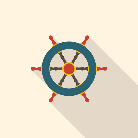 Rudder in flat design. Pirate symbol. Vector illustration.のイラスト素材