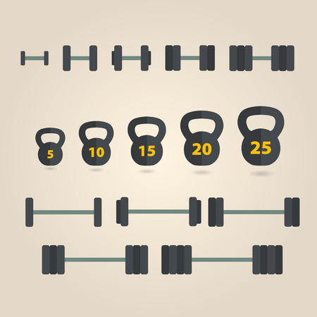 Dumbbell icons set. Gym equipment.のイラスト素材