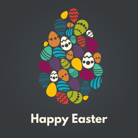 Happy Easter greeting card with egg on background.のイラスト素材