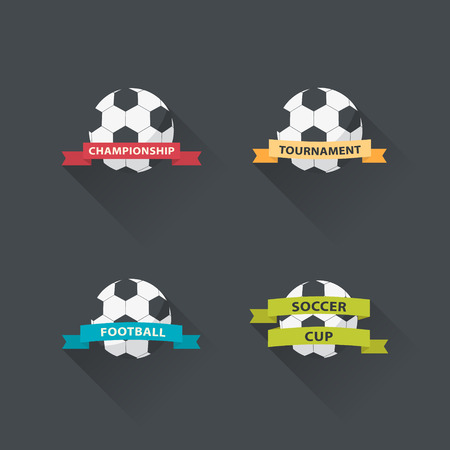 Set of football graphic icons flat design. Soccer club badge set.のイラスト素材