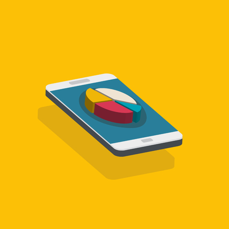 Business concept, smartphone with graph. Digital marketing media conceptのイラスト素材