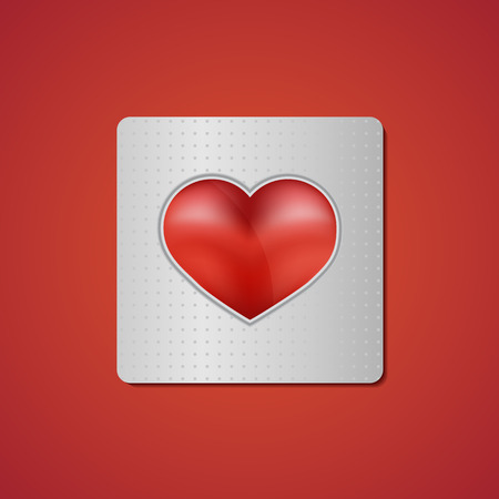 Heart pill on red background. Valentine's Day capsule.のイラスト素材